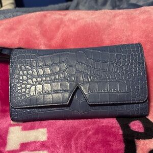 Blue Crocodile Embossed Wallet